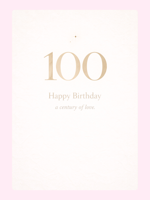 Minimal Gold 100th Birthday Cake Card