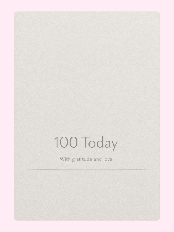 Minimal Grey 100 Today Birthday Cake Card
