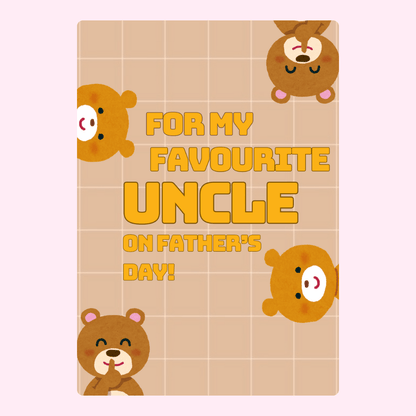 Father's Day card for favorite uncle with cute bears