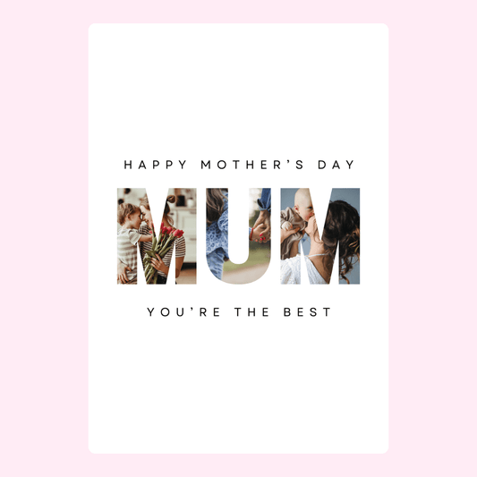 Happy Mother's Day card featuring Mum, love from children.