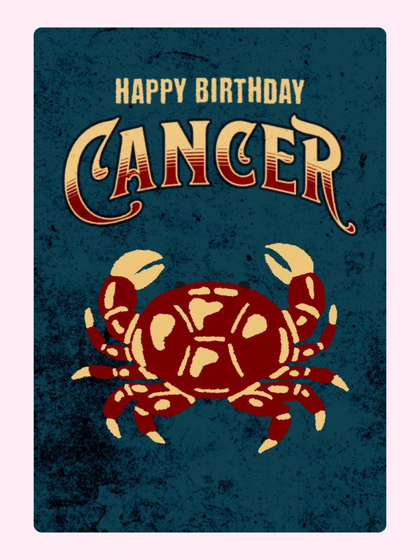 Happy Birthday Bold Wishes For Cancer Cake Card