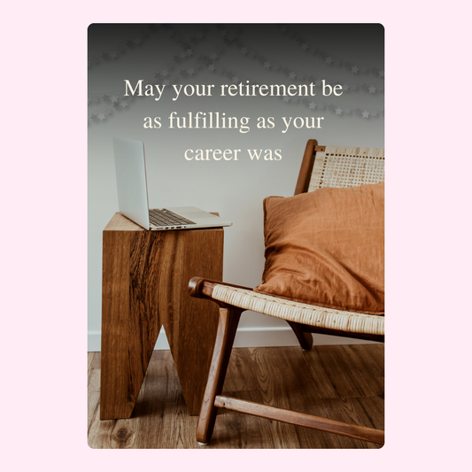 May your retirement be as fulfilling as your career was with chair and laptop.