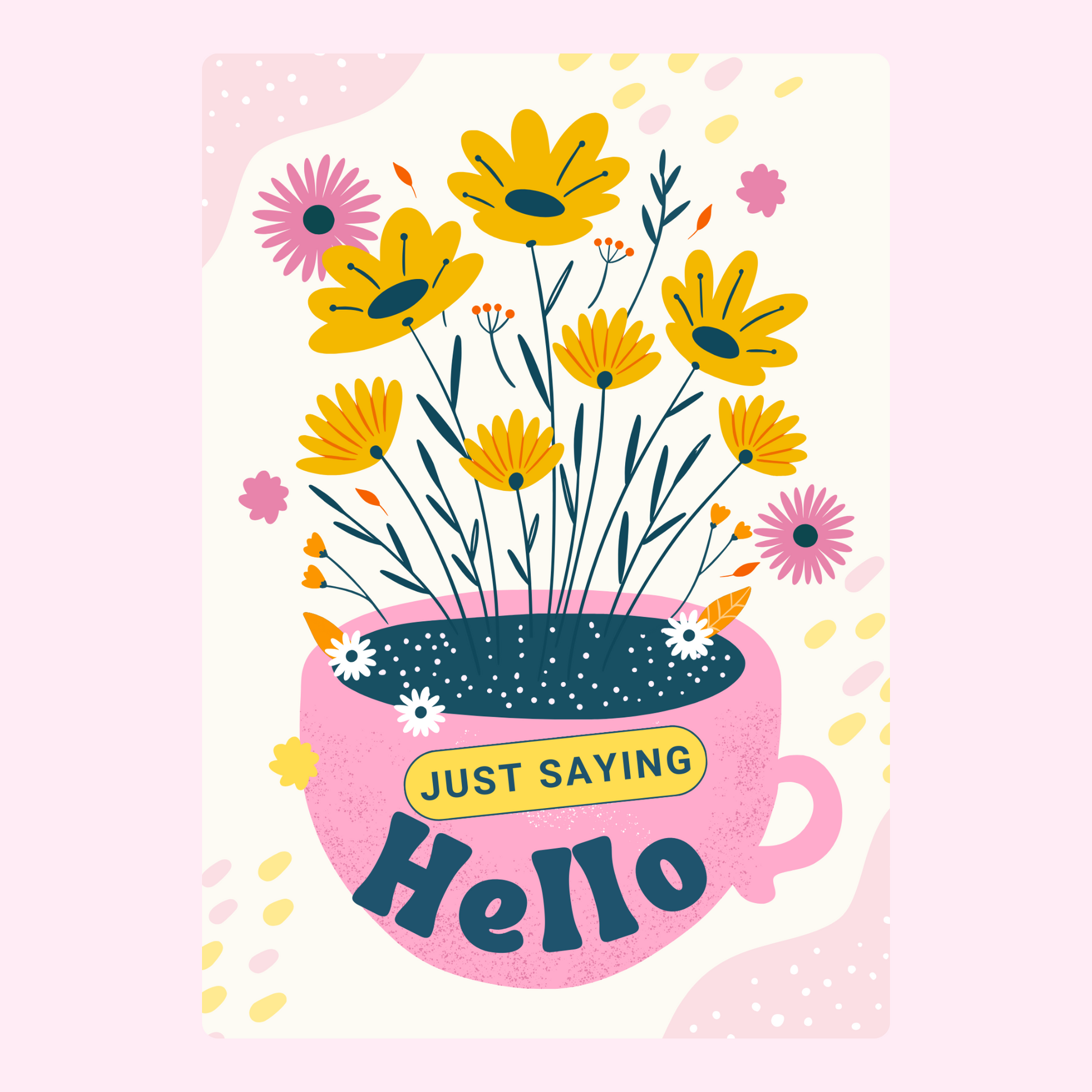 Hello flower illustration, Just Saying Hello