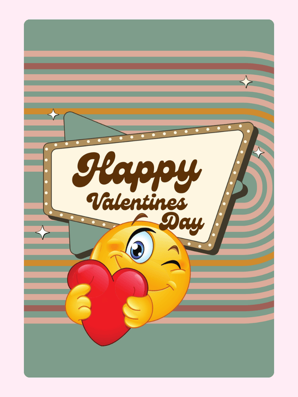 Happy Valentines Day emoji card