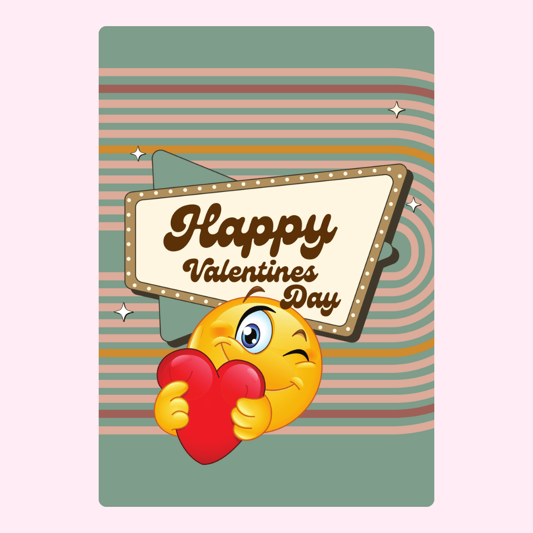 Happy Valentines Day emoji card