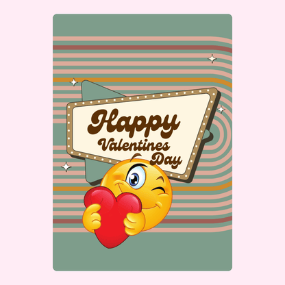 Happy Valentines Day emoji card
