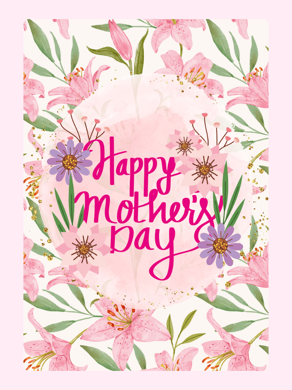 Mother's Day card with floral design