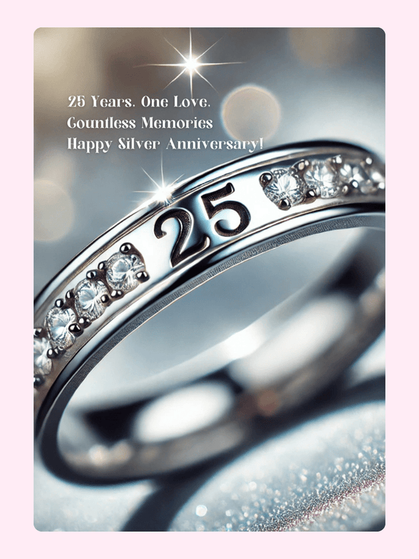 25th Anniversary Ring, Happy Silver Anniversary