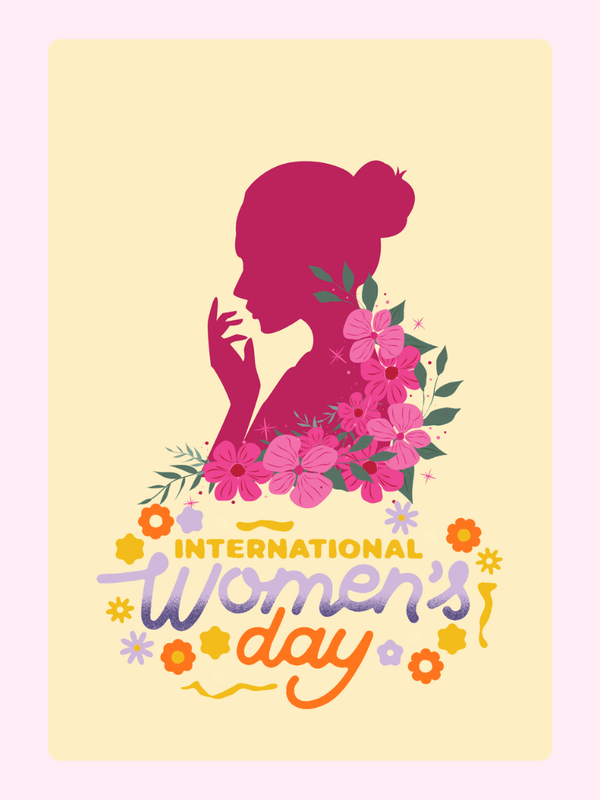 International Women's Day illustration with floral design