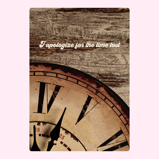 Time lost clock image, I apologize for the time lost