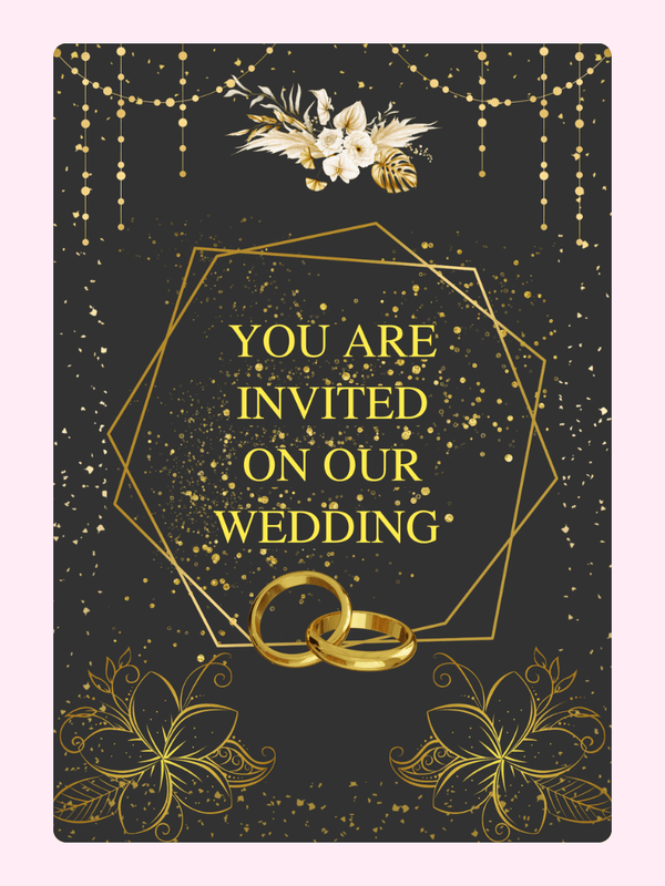 Wedding invitation with gold accents