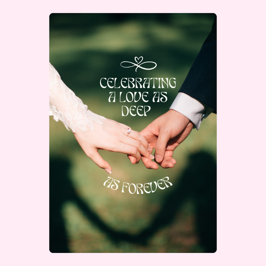 Wedding hands holding, celebrating love as deep as forever