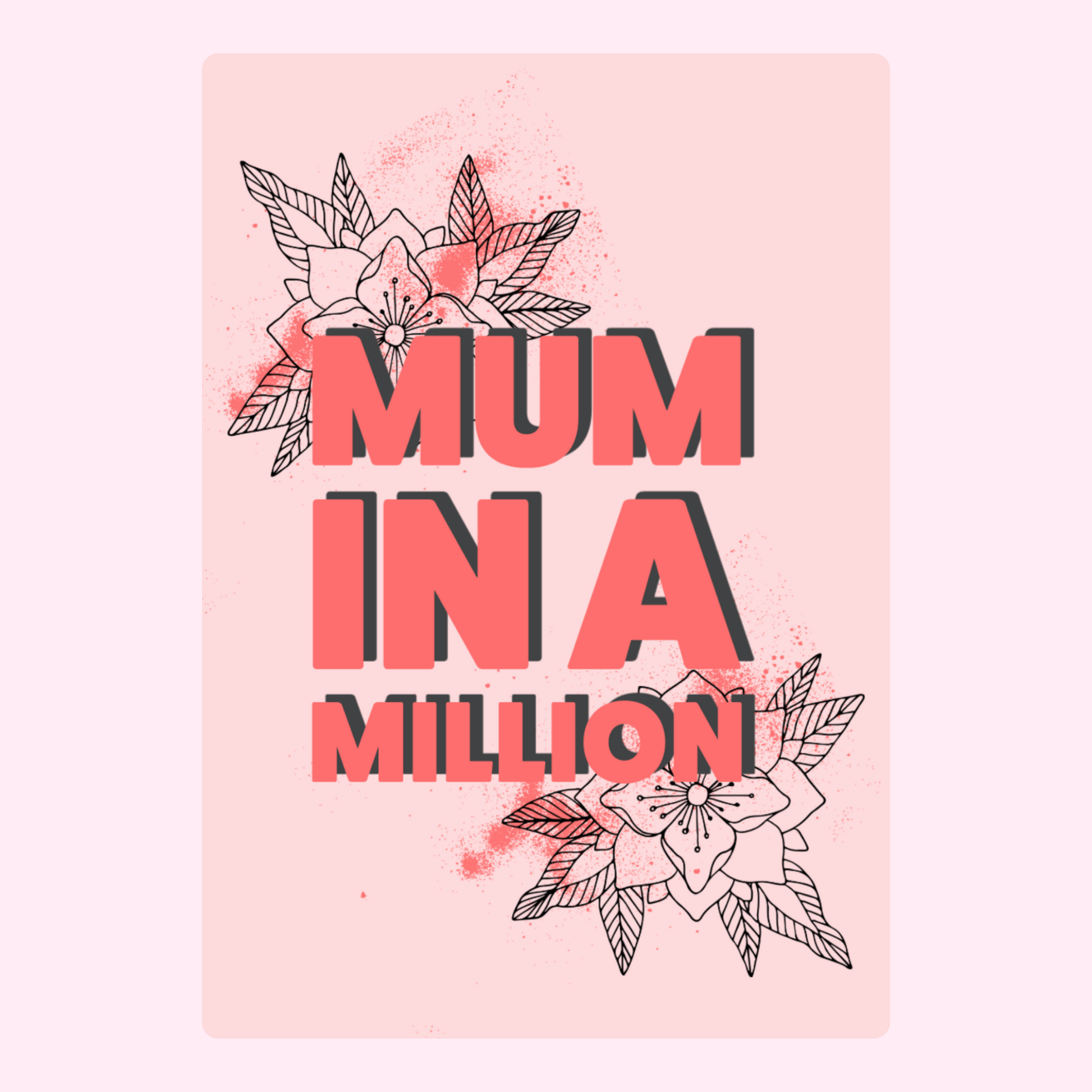 Mum In A Million floral card