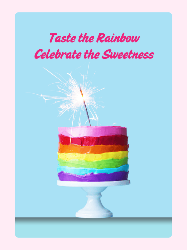 Taste The Rainbow Cake Card, birthday