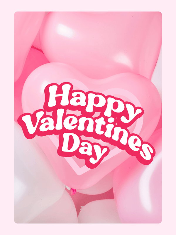 Happy Valentine's Day pink heart balloons (11_0615be08)