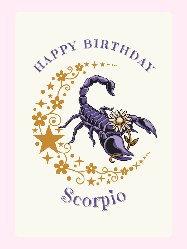 Zodiac Passion Cake Card, birthday