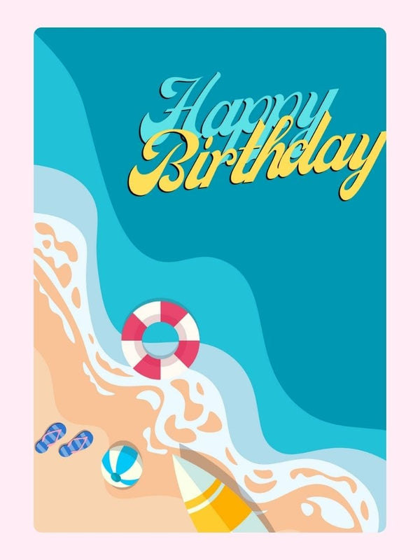 Beach Cake Card, birthday