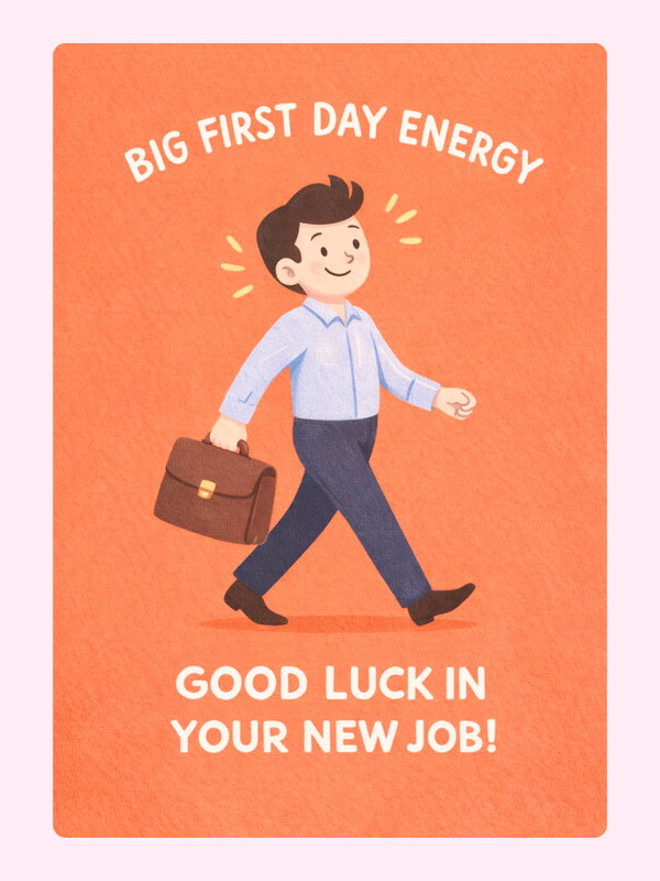 Big First Day Energy New Job Cake Card, new job