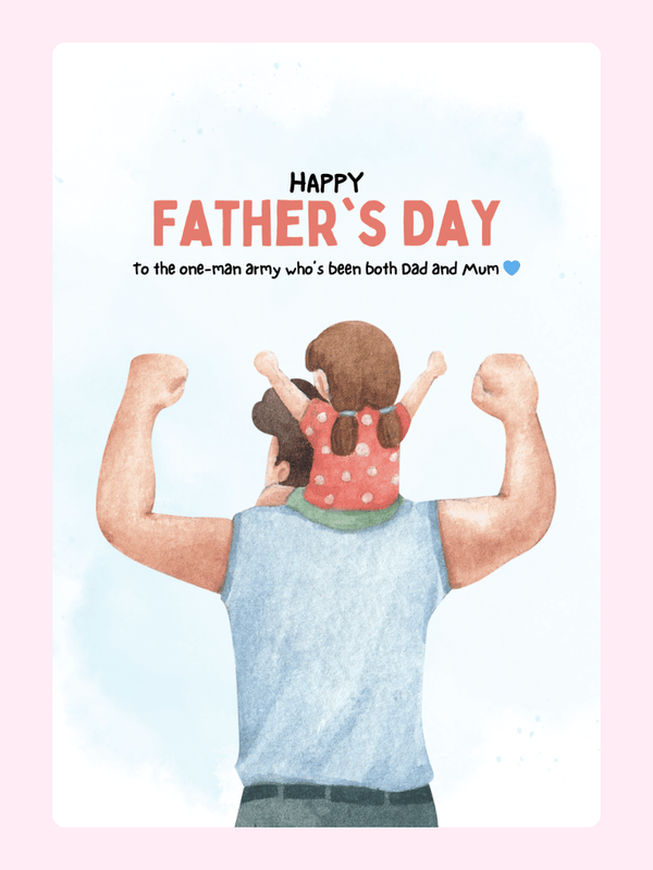 Dad with child on shoulders.