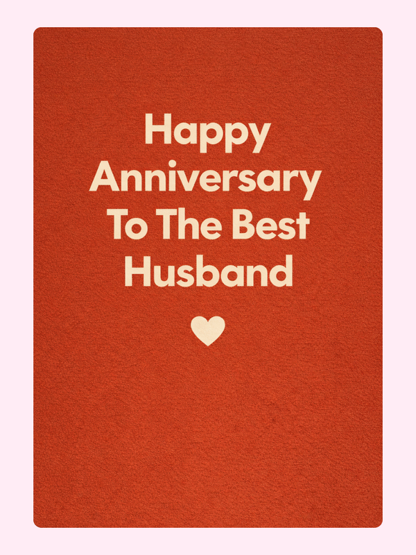 To The Best Husband Anniversary Cake Card