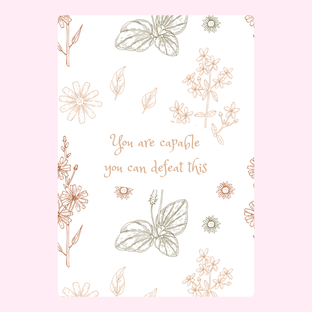 Inspirational floral design with quote You are capable
