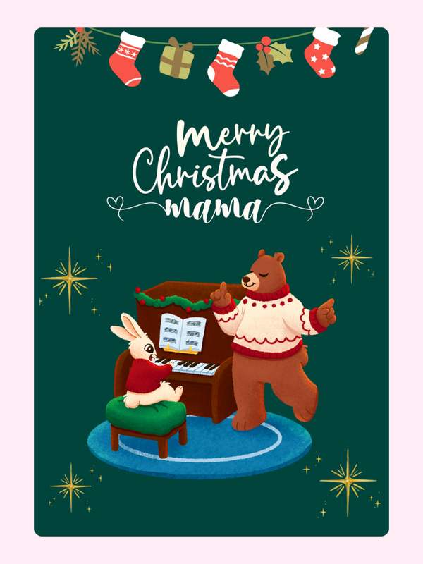 Merry Christmas Mama Cake Card, for Mum