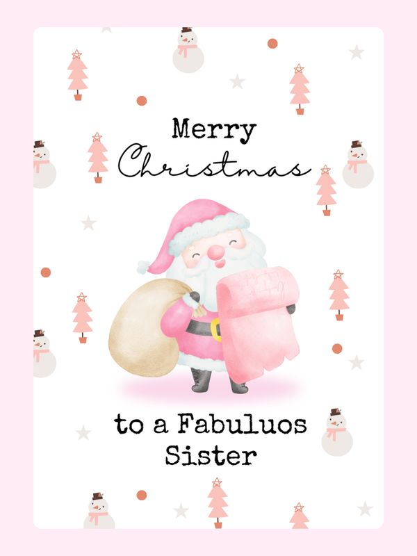Merry Christmas35 Cake Card, for a sister