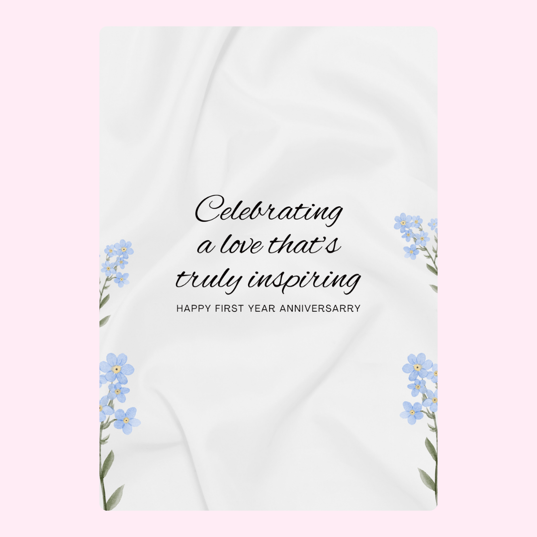First anniversary card with inspiring love quote.