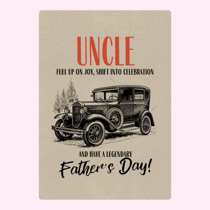 Father's Day card for Uncle with vintage car