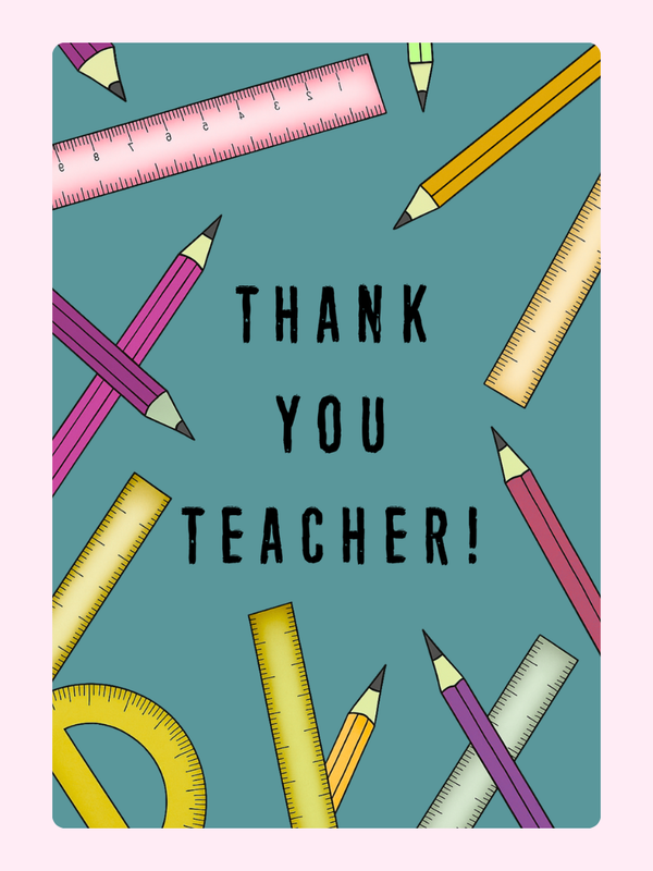 Thank You Teacher letterbox cake card with freshly baked cake slices