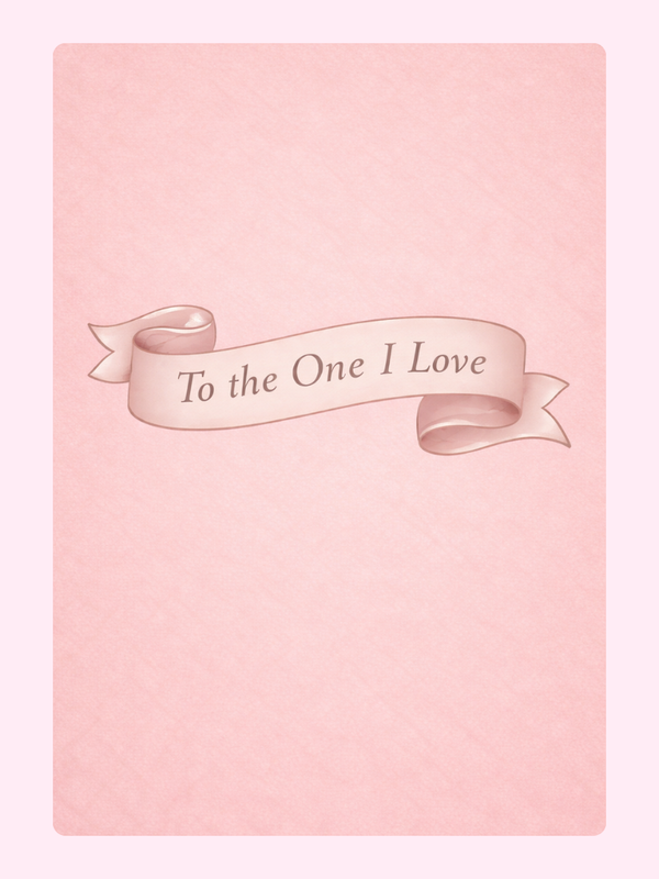 Ribbon Banner To The One I Love Anniversary Cake Card letterbox cake card with freshly baked cake slices