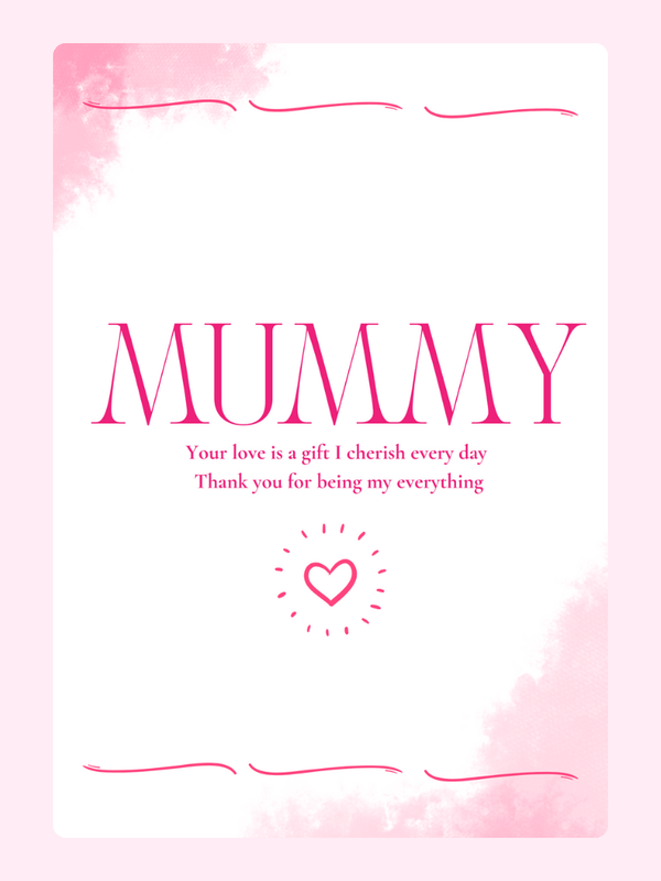 Mother's Day card with Mummy message