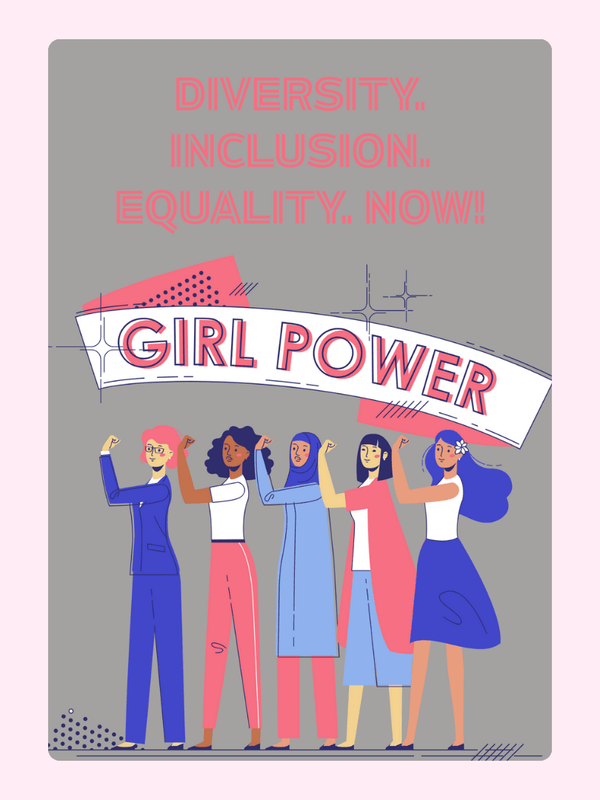 Girl Power illustration promoting diversity and inclusion.