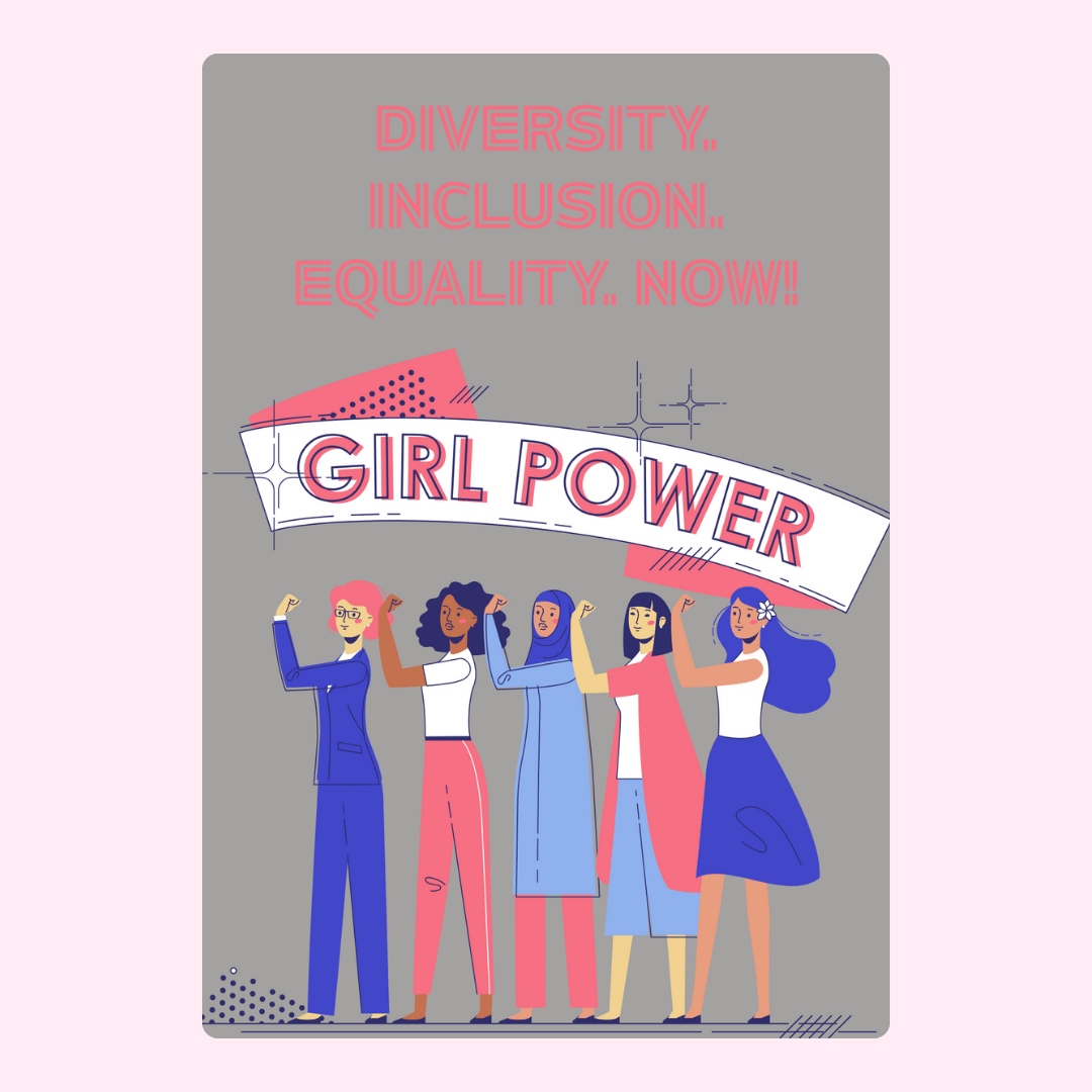 Girl Power illustration promoting diversity and inclusion.