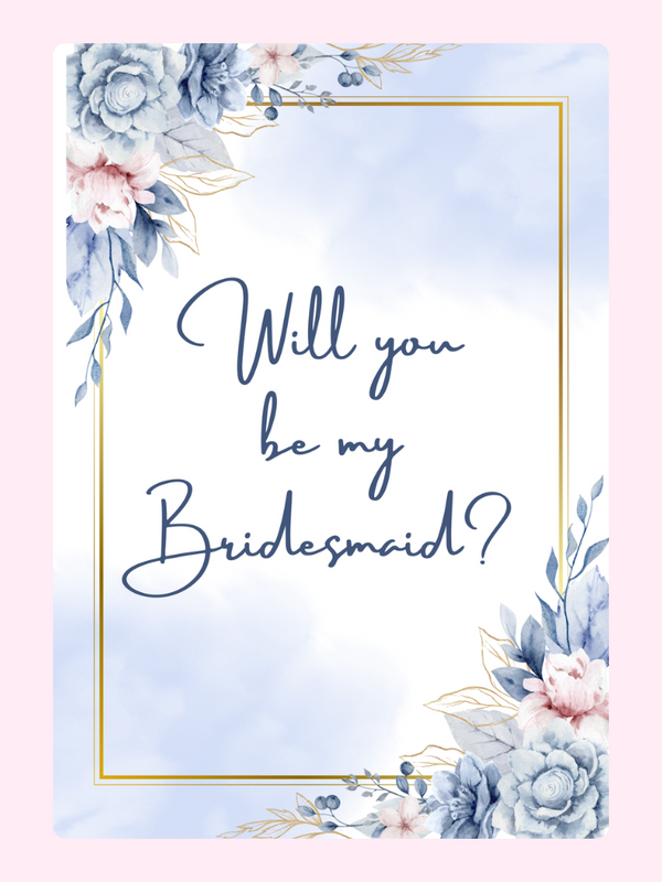 Bridesmaid proposal card with watercolor flowers