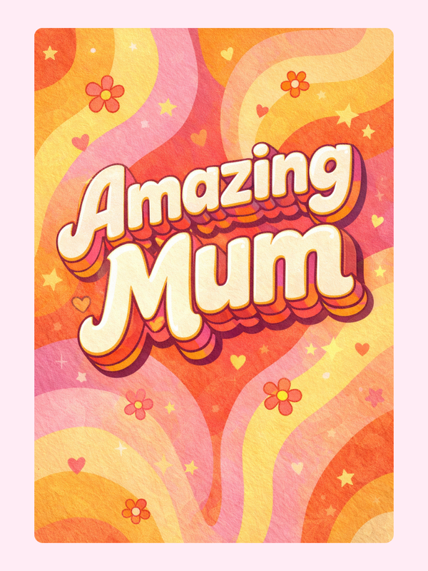 HMD-Mum-014 letterbox cake card with freshly baked cake slices
