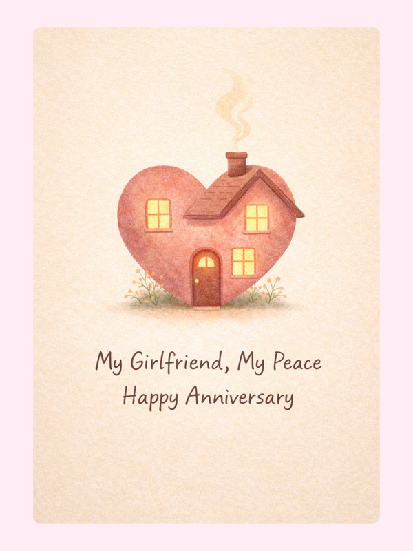 My Girlfriend My Peace Anniversary Cake Card