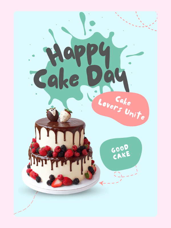 Happy Cake Day Poster Cake Card, birthday
