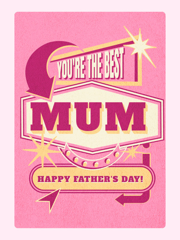 Mother's Day card with retro design saying You're the best Mum