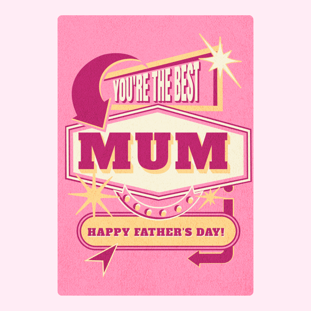 Mother's Day card with retro design saying You're the best Mum