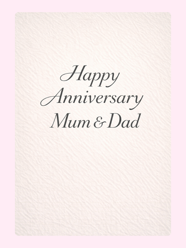 Happy Anniversary Mum And Dad Classic Cake Card, for parents