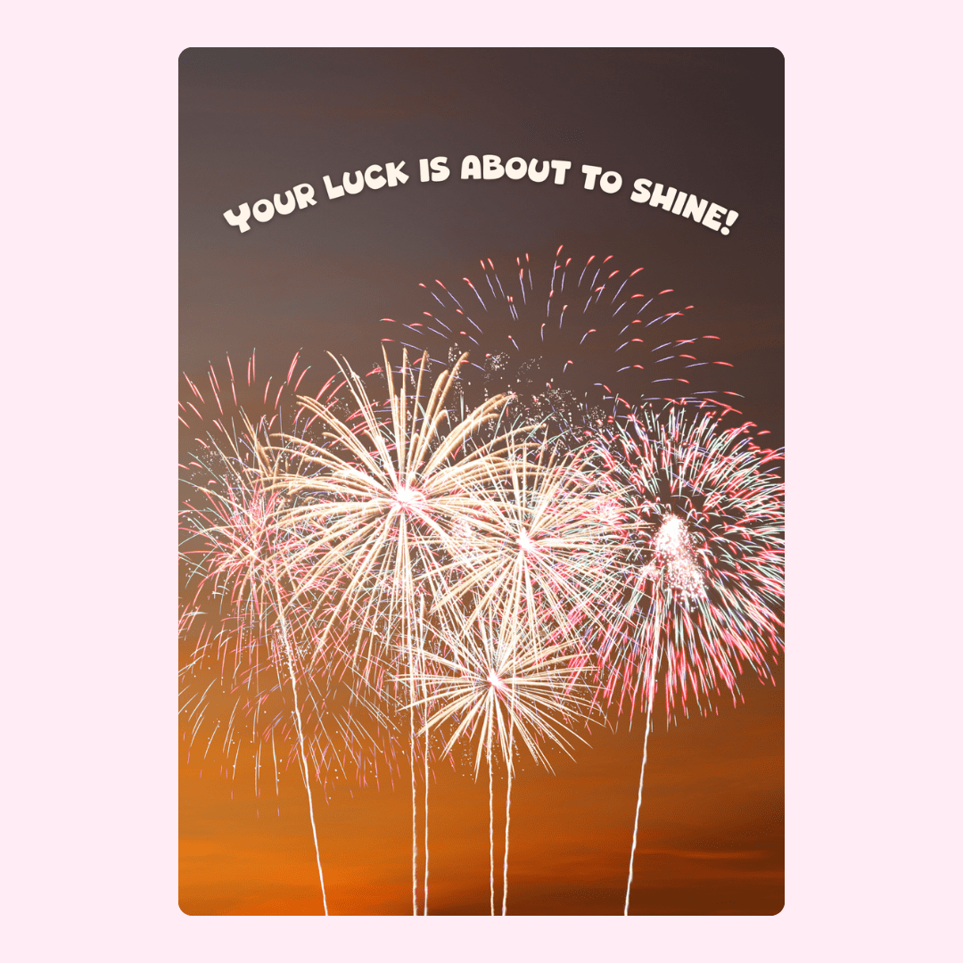 Good luck fireworks card