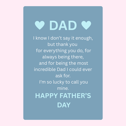 Father's Day card with a message for Dad.