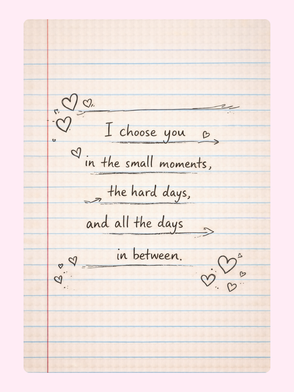I Choose You Anniversary Poem Cake Card