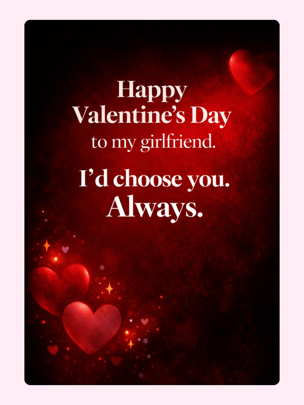 Always Cake Card, for a girlfriend