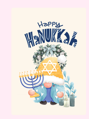 Happy Hanukkah - Cute Gnome