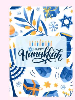 Happy Hanukkah - Festive Blue