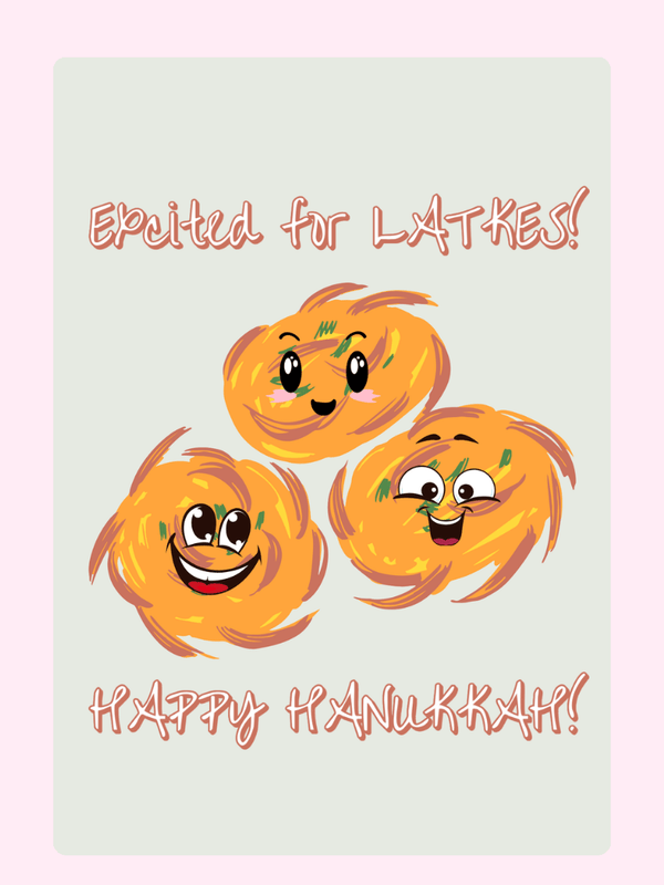 Excited Latkes! Cake Card