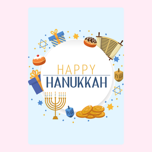 Happy Hanukkah - White Circle