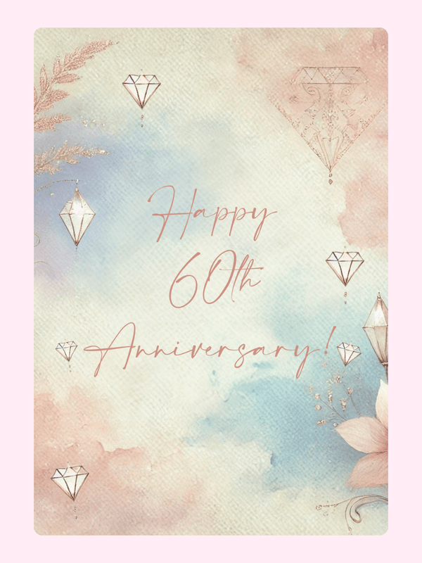 60th Anniversary card with diamonds - 12_1395836b